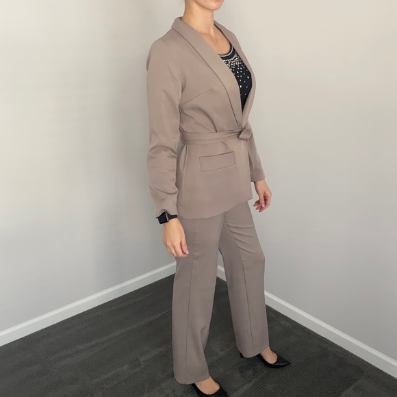 Taupe Pant Suit - Picture 2 of 5